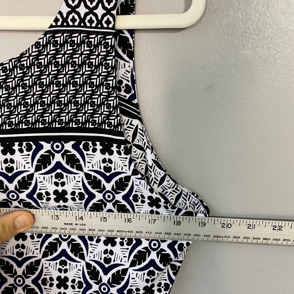 Tommy Bahama Womens Black White Geometric Tile Print Sleeveless Maxi Dress L - Picture 9 of 10